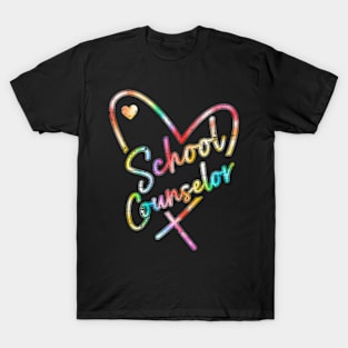 School Counselor With Cute Heart Men Women T-Shirt
